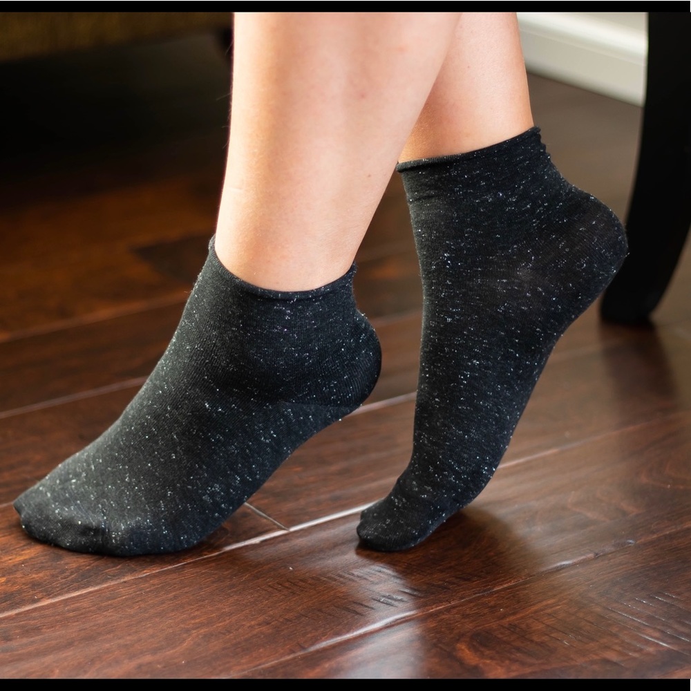 Glittery Black Italian Socks